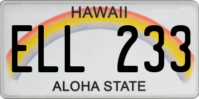 HI license plate ELL233