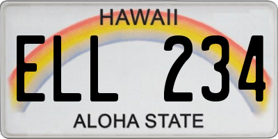 HI license plate ELL234