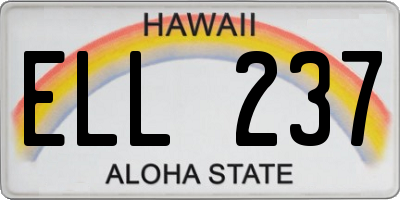 HI license plate ELL237