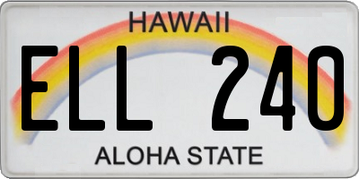 HI license plate ELL240