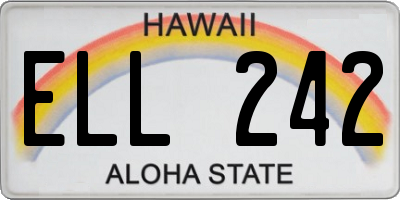 HI license plate ELL242