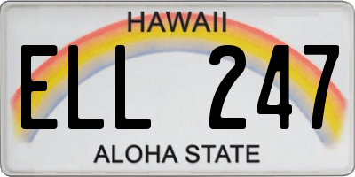 HI license plate ELL247
