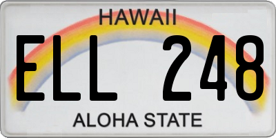 HI license plate ELL248