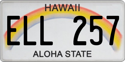 HI license plate ELL257