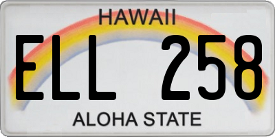 HI license plate ELL258