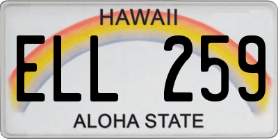 HI license plate ELL259