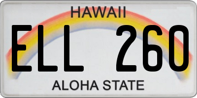 HI license plate ELL260