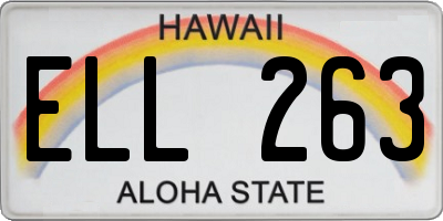 HI license plate ELL263