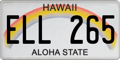 HI license plate ELL265