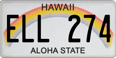 HI license plate ELL274