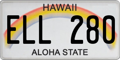 HI license plate ELL280