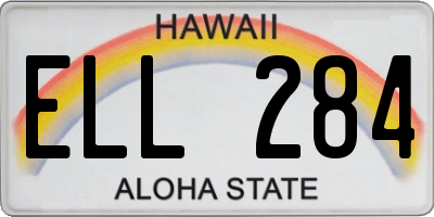 HI license plate ELL284