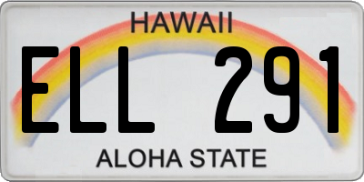 HI license plate ELL291