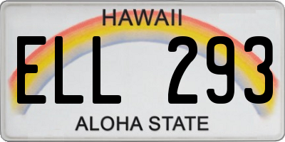 HI license plate ELL293