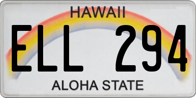 HI license plate ELL294