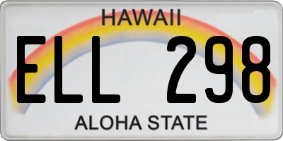 HI license plate ELL298