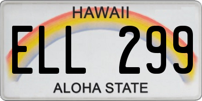 HI license plate ELL299