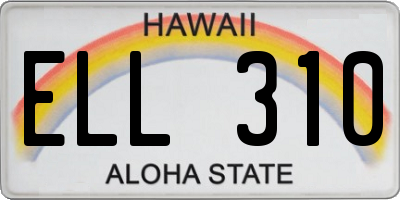 HI license plate ELL310