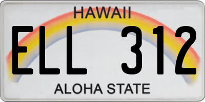 HI license plate ELL312