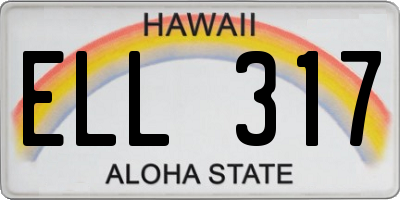 HI license plate ELL317