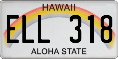 HI license plate ELL318