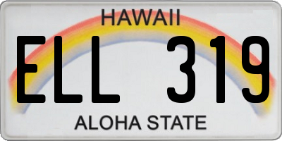 HI license plate ELL319
