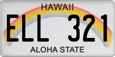 HI license plate ELL321