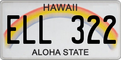 HI license plate ELL322