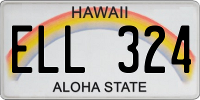 HI license plate ELL324