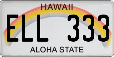 HI license plate ELL333