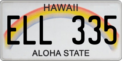 HI license plate ELL335