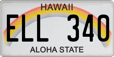 HI license plate ELL340