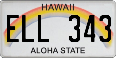 HI license plate ELL343