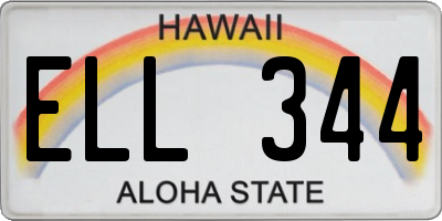 HI license plate ELL344