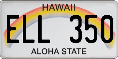 HI license plate ELL350