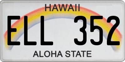 HI license plate ELL352
