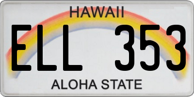 HI license plate ELL353