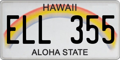 HI license plate ELL355