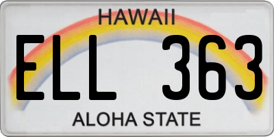HI license plate ELL363