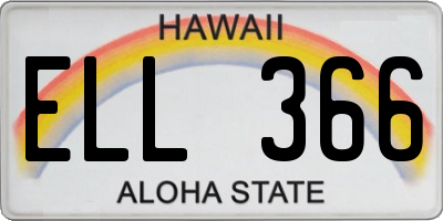 HI license plate ELL366
