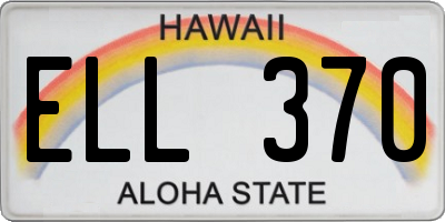 HI license plate ELL370