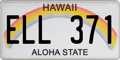 HI license plate ELL371