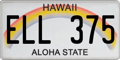 HI license plate ELL375