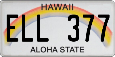 HI license plate ELL377