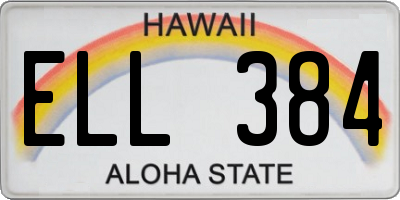 HI license plate ELL384