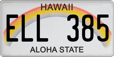 HI license plate ELL385