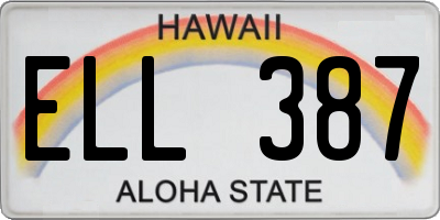 HI license plate ELL387