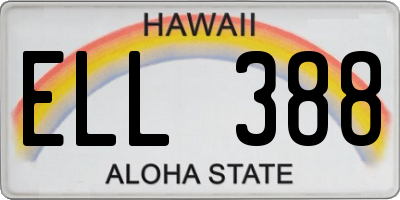 HI license plate ELL388