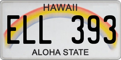 HI license plate ELL393
