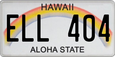 HI license plate ELL404